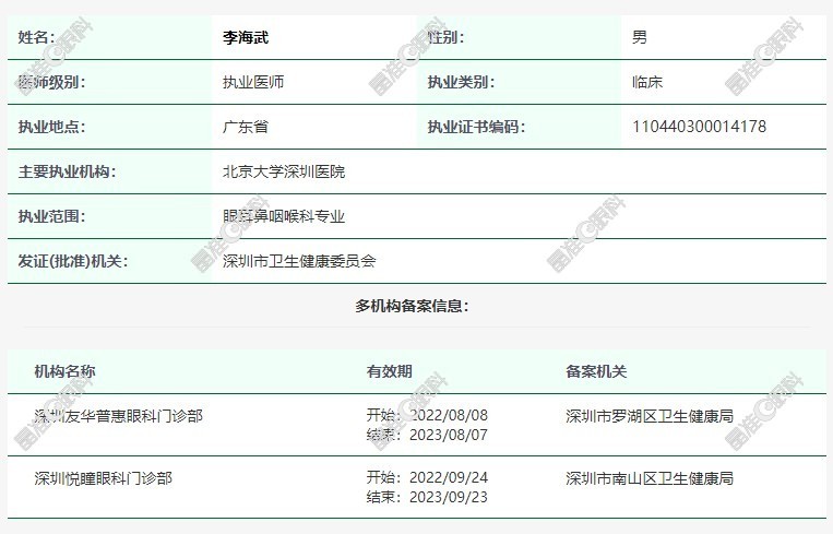 深圳悦瞳李海武医生介绍www.ji-zhun.com
