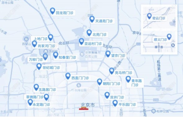 铂林眼科医院北京分布图@晶准眼科
