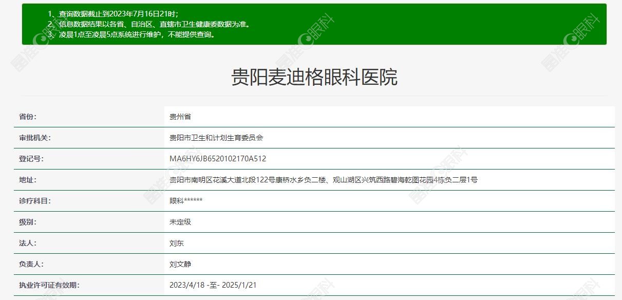贵阳麦迪格眼科医院资质