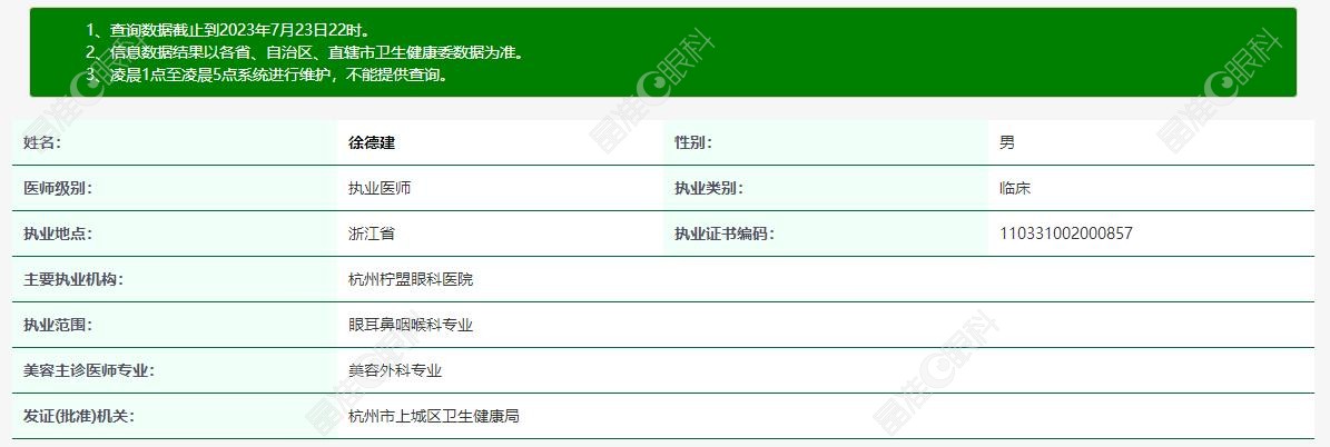 徐德建医生认证信息