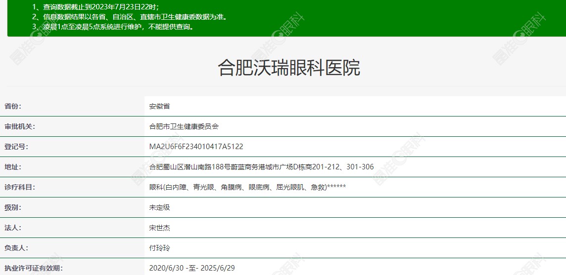 合肥沃瑞眼科医院是几级医院（www.ji-zhun.com）