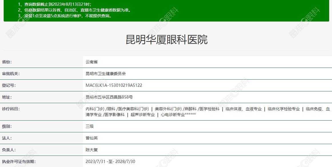 昆明华厦眼科医院挺靠谱