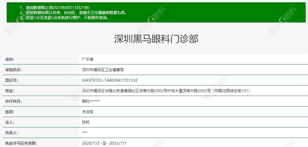 深圳黑马眼科是正规眼科医院