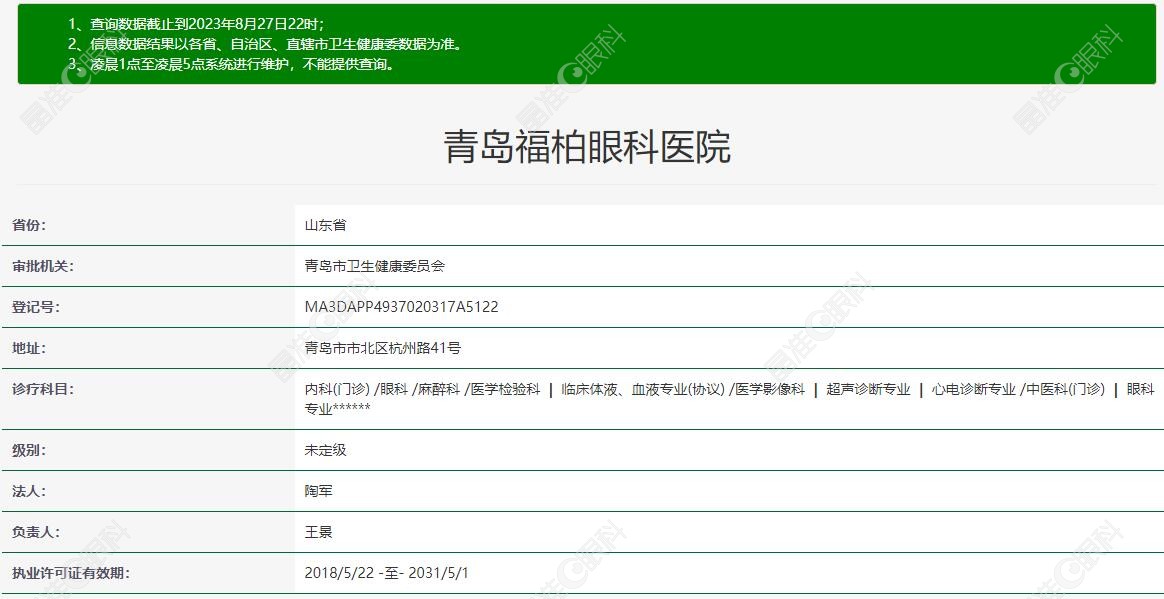 青岛福柏眼科医院好正规