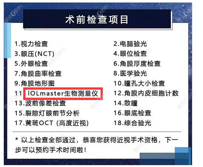 晶体植入手术术前检查项目
