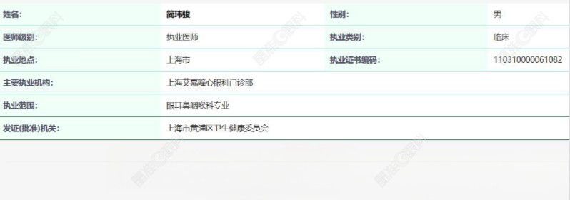 简玮骏医生的资质