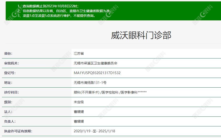 无锡威沃眼科资质