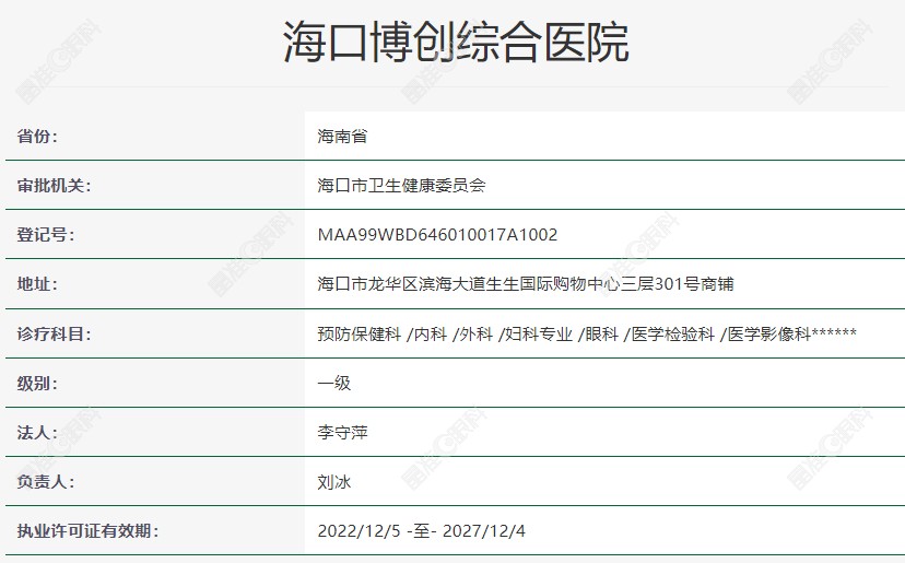 海口博创综合医院眼科介绍