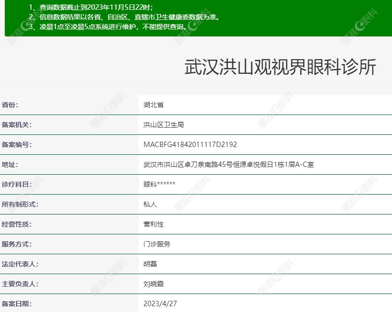 武汉观视界眼科是正规眼科