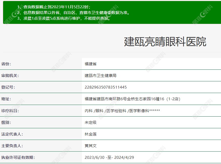 建瓯亮睛眼科医院资质 晶准眼科