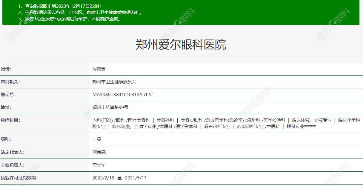 郑州爱尔眼科是2级眼科医院