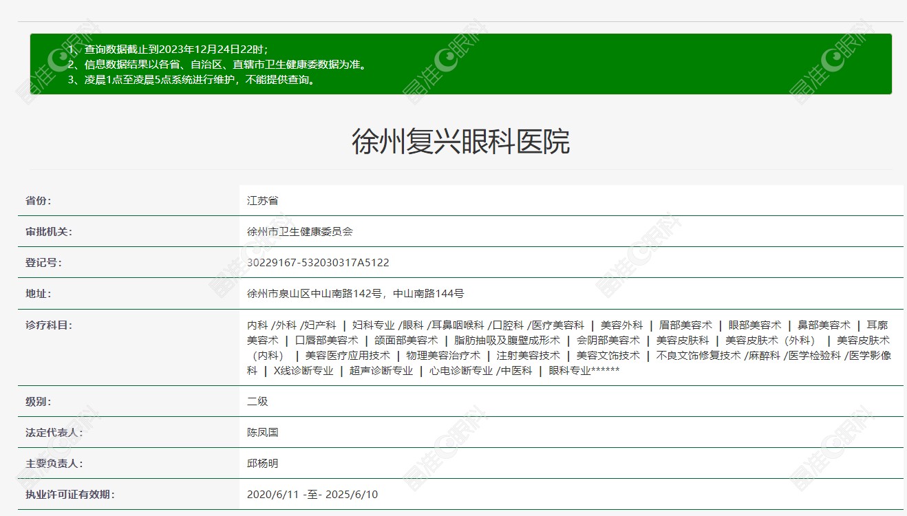 徐州复兴眼科医院是2级医院www.ji-z/hun.com