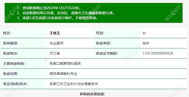 张家口朝聚眼科医院医生王晓玉www.ji-zhun.com