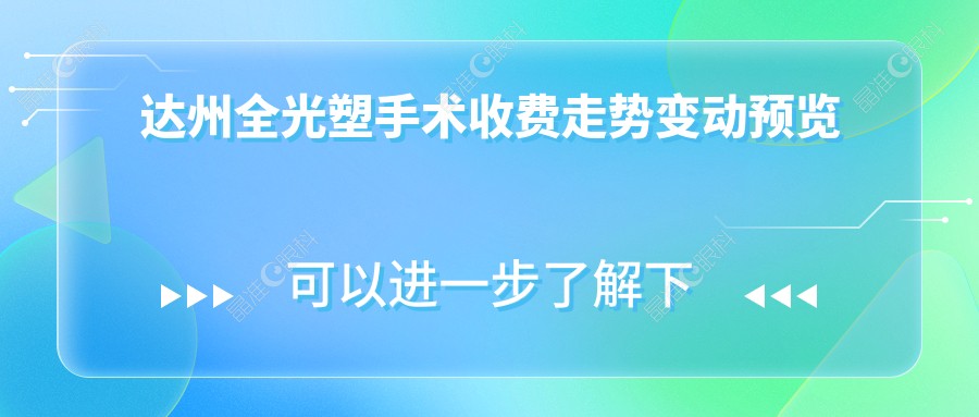 达州全光塑手术收费走势变动预览