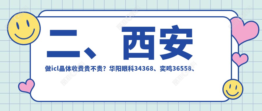 二、西安做icl晶体收费贵不贵？华阳眼科34368、奕鸣36558、华厦眼科38668