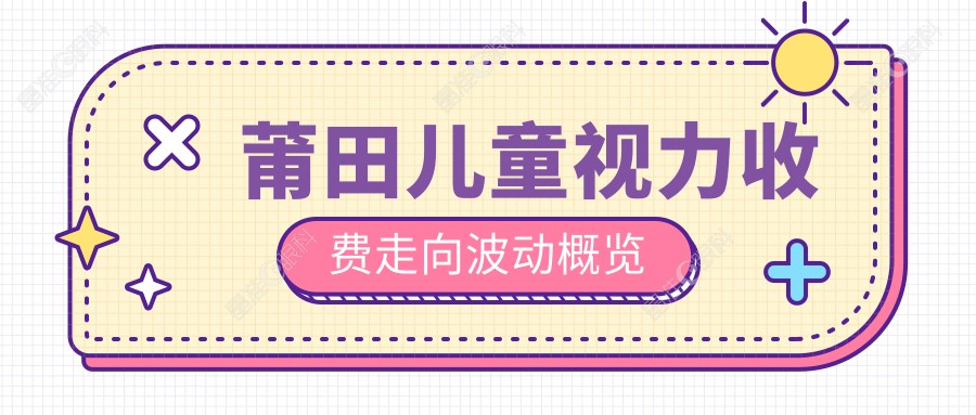 莆田儿童视力收费走向波动概览