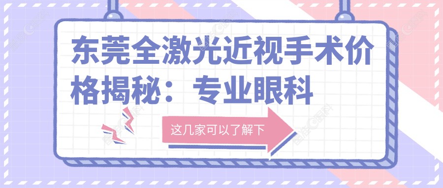 东莞全激光近视手术价格揭秘：专业眼科服务仅需14800元