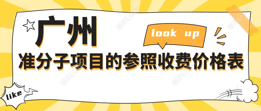 广州准分子项目的参照收费价格表