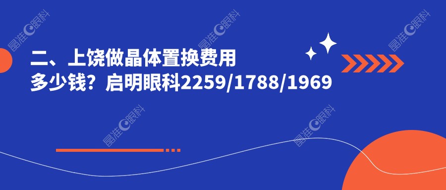二、上饶做晶体置换费用多少钱？启明眼科2259/1788/1969