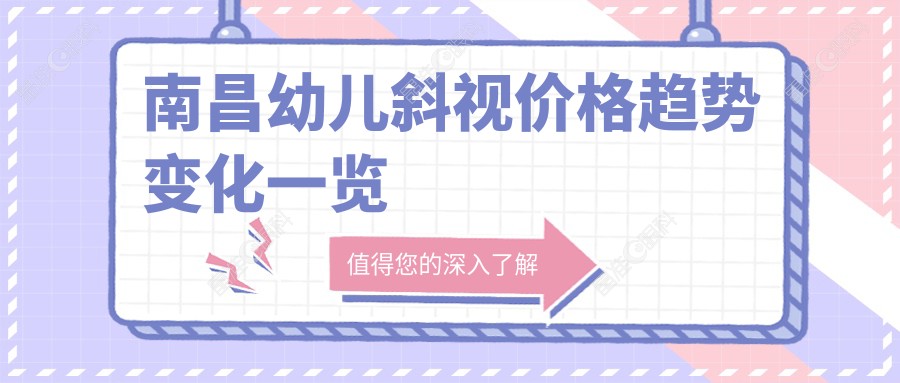 南昌幼儿斜视价格趋势变化一览