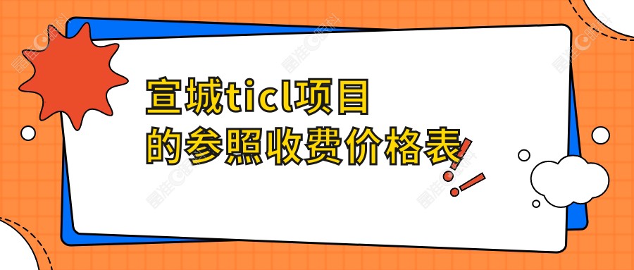 宣城ticl项目的参照收费价格表