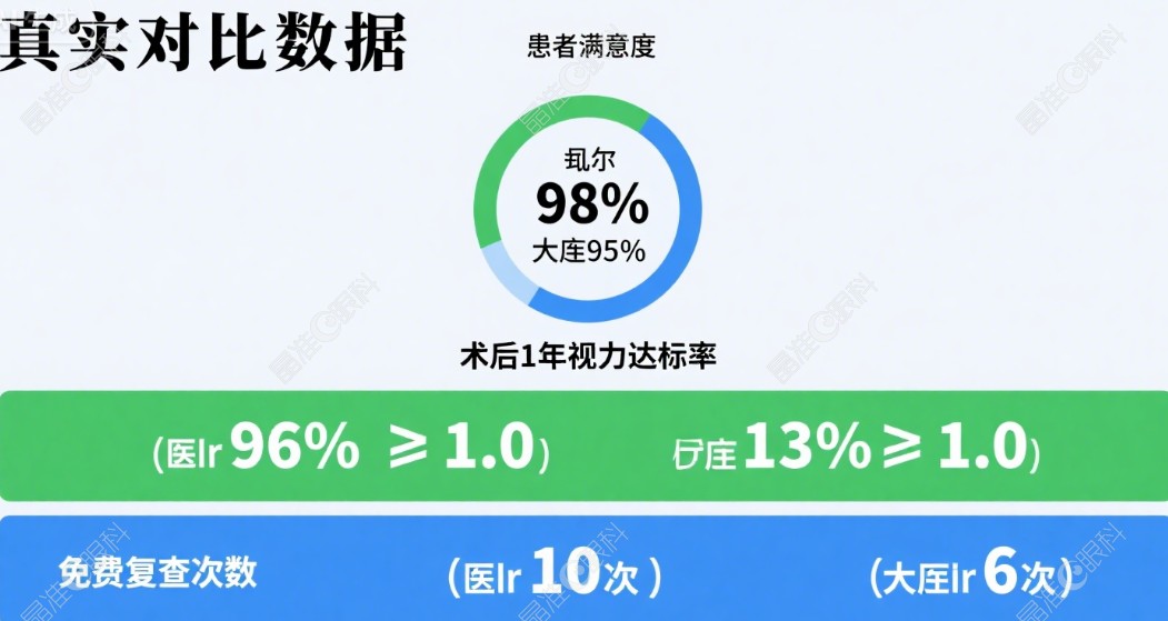 大庆爱尔眼科和大庆眼科患者口碑对比